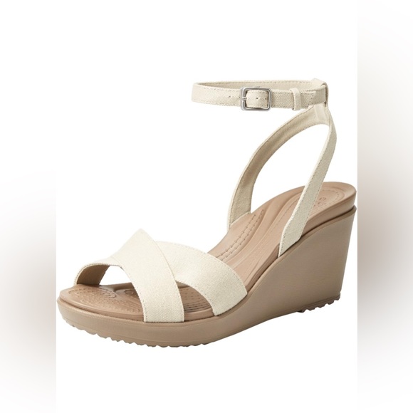 CROCS Shoes - Crocs Women's Leigh II Ankle Strap Wedge Comfort Sandal preowned size 6